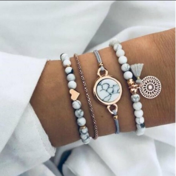 Label & Lace Jewelry - 2/$18 4 PIECE BEAD AND TASSEL BRACELETS SET